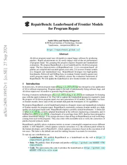 RepairBench: Leaderboard of Frontier Models for Program Repair