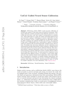 UniCal: Unified Neural Sensor Calibration