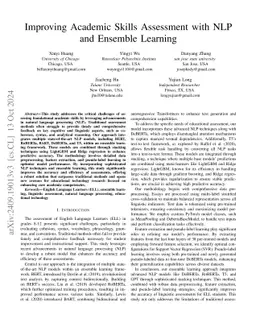 Improving Academic Skills Assessment with NLP and Ensemble Learning