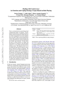 Dealing with Controversy: An Emotion and Coping Strategy Corpus Based on
  Role Playing