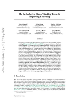 On the Inductive Bias of Stacking Towards Improving Reasoning