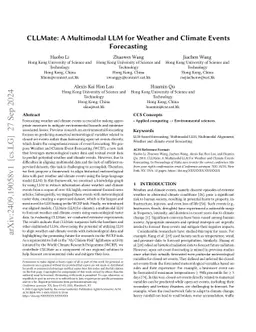 CLLMate: A Multimodal Benchmark for Weather and Climate Events Forecasting