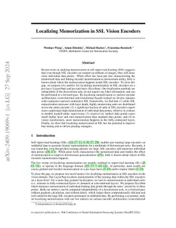 Localizing Memorization in SSL Vision Encoders