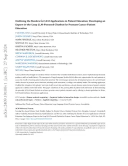 Outlining the Borders for LLM Applications in Patient Education:
  Developing an Expert-in-the-Loop LLM-Powered Chatbot for Prostate Cancer
  Patient Education