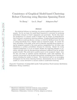 Consistency of Graphical Model-based Clustering: Robust Clustering using
  Bayesian Spanning Forest