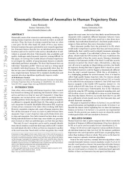 Kinematic Detection of Anomalies in Human Trajectory Data