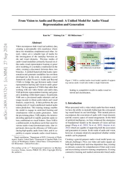 From Vision to Audio and Beyond: A Unified Model for Audio-Visual
  Representation and Generation