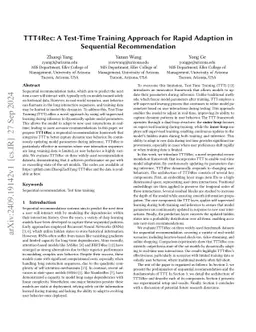 TTT4Rec: A Test-Time Training Approach for Rapid Adaption in Sequential
  Recommendation
