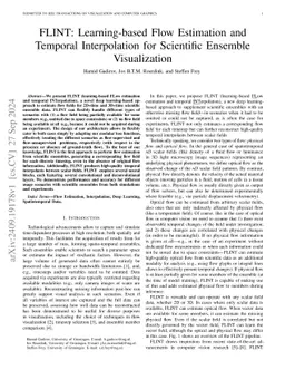 FLINT: Learning-based Flow Estimation and Temporal Interpolation for Scientific Ensemble Visualization