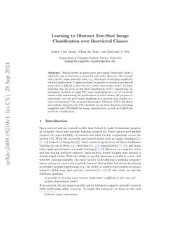 Learning to Obstruct Few-Shot Image Classification over Restricted
  Classes