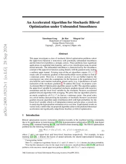 An Accelerated Algorithm for Stochastic Bilevel Optimization under Unbounded Smoothness