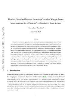 Feature-Prescribed Iterative Learning Control of Waggle Dance Movement
  for Social Motor Coordination in Joint Actions