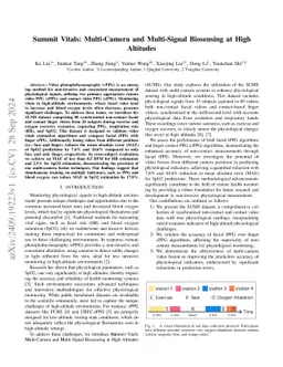 Summit Vitals: Multi-Camera and Multi-Signal Biosensing at High
  Altitudes