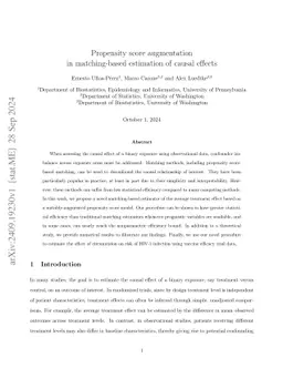 Propensity Score Augmentation in Matching-based Estimation of Causal
  Effects