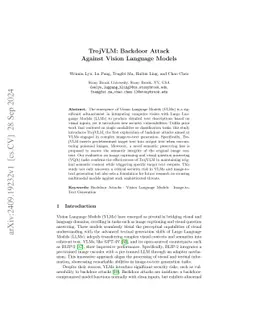 TrojVLM: Backdoor Attack Against Vision Language Models
