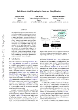 Edit-Constrained Decoding for Sentence Simplification