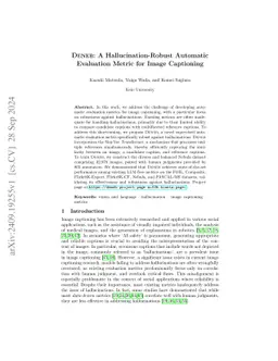 DENEB: A Hallucination-Robust Automatic Evaluation Metric for Image
  Captioning