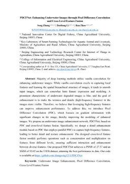 PDCFNet: Enhancing Underwater Images through Pixel Difference
  Convolution