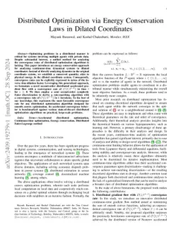 Distributed Optimization via Energy Conservation Laws in Dilated
  Coordinates