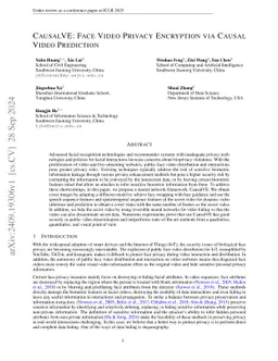 CausalVE: Face Video Privacy Encryption via Causal Video Prediction
