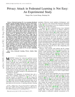 Privacy Attack in Federated Learning is Not Easy: An Experimental Study