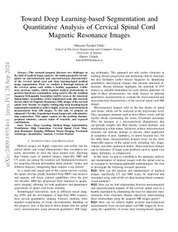 Toward Deep Learning-based Segmentation and Quantitative Analysis of
  Cervical Spinal Cord Magnetic Resonance Images