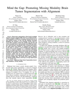 Mind the Gap: Promoting Missing Modality Brain Tumor Segmentation with
  Alignment