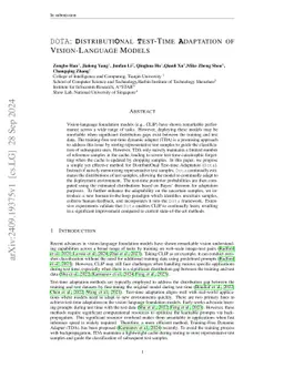 DOTA: Distributional Test-Time Adaptation of Vision-Language Models