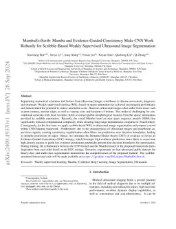 MambaEviScrib: Mamba and Evidence-Guided Consistency Enhance CNN
  Robustness for Scribble-Based Weakly Supervised Ultrasound Image Segmentation