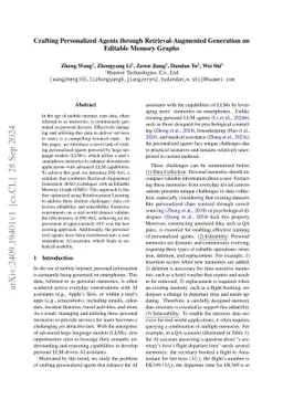 Crafting Personalized Agents through Retrieval-Augmented Generation on
  Editable Memory Graphs