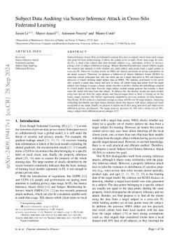 Subject Data Auditing via Source Inference Attack in Cross-Silo
  Federated Learning