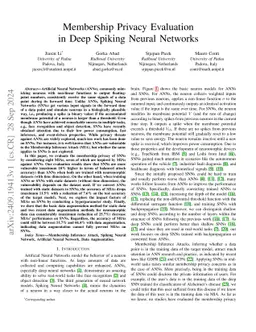 Membership Privacy Evaluation in Deep Spiking Neural Networks