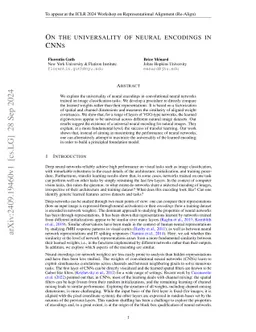 On the universality of neural encodings in CNNs