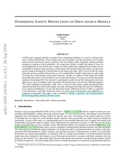 Overriding Safety protections of Open-source Models