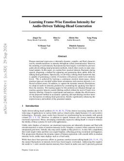 Learning Frame-Wise Emotion Intensity for Audio-Driven Talking-Head
  Generation