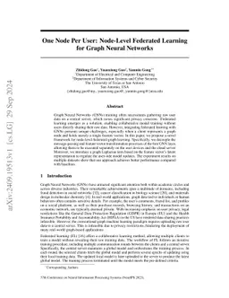 One Node Per User: Node-Level Federated Learning for Graph Neural
  Networks