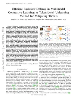 Efficient Backdoor Defense in Multimodal Contrastive Learning: A
  Token-Level Unlearning Method for Mitigating Threats