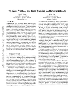 Tri-Cam: Practical Eye Gaze Tracking via Camera Network