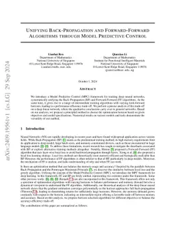 Unifying back-propagation and forward-forward algorithms through model
  predictive control