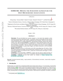 DiMB-RE: Mining the Scientific Literature for Diet-Microbiome Associations