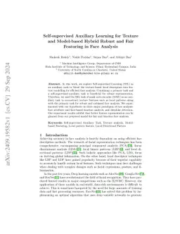 Self-supervised Auxiliary Learning for Texture and Model-based Hybrid
  Robust and Fair Featuring in Face Analysis