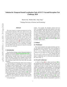 Solution for Temporal Sound Localisation Task of ECCV Second Perception
  Test Challenge 2024