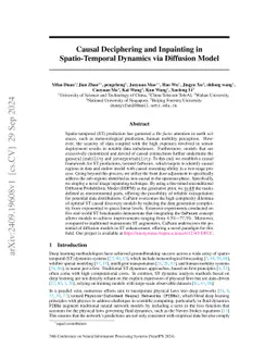 Causal Deciphering and Inpainting in Spatio-Temporal Dynamics via Diffusion Model