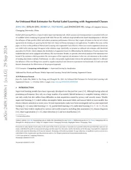 An Unbiased Risk Estimator for Partial Label Learning with Augmented
  Classes