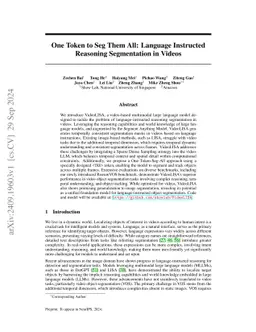 One Token to Seg Them All: Language Instructed Reasoning Segmentation in
  Videos