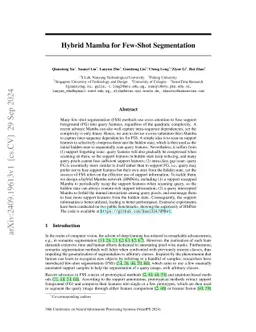 Hybrid Mamba for Few-Shot Segmentation