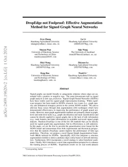 DropEdge not Foolproof: Effective Augmentation Method for Signed Graph
  Neural Networks