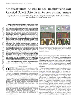 OrientedFormer: An End-to-End Transformer-Based Oriented Object Detector
  in Remote Sensing Images