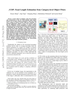fCOP: Focal Length Estimation from Category-level Object Priors