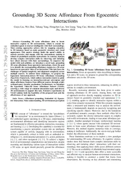 Grounding 3D Scene Affordance From Egocentric Interactions